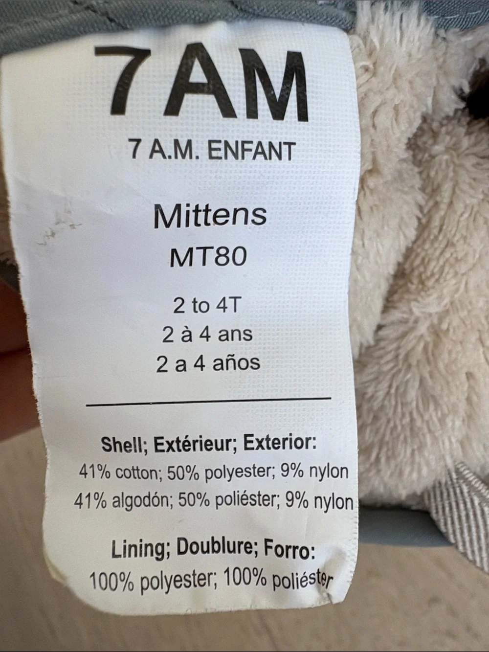 7A.M. Enfant Kids Mittens in Sage Green